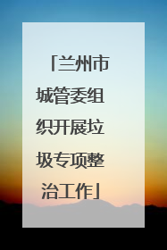 兰州市城管委组织开展垃圾专项整治工作