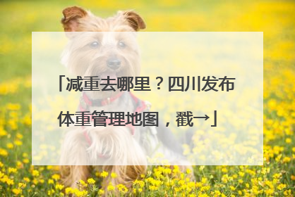 减重去哪里？四川发布体重管理地图，戳→
