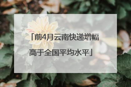 前4月云南快递增幅高于全国平均水平