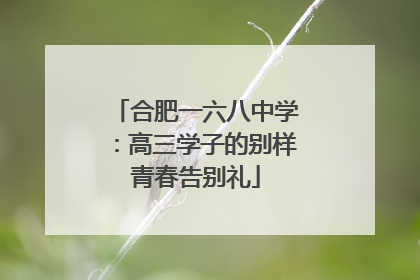 合肥一六八中学：高三学子的别样青春告别礼