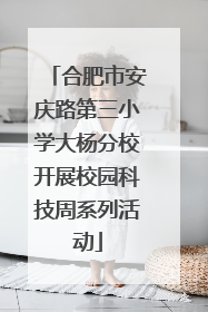 合肥市安庆路第三小学大杨分校开展校园科技周系列活动