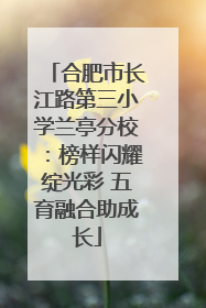 合肥市长江路第三小学兰亭分校：榜样闪耀绽光彩 五育融合助成长