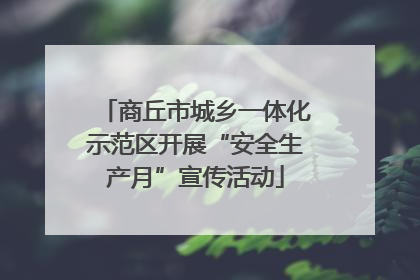 商丘市城乡一体化示范区开展“安全生产月”宣传活动