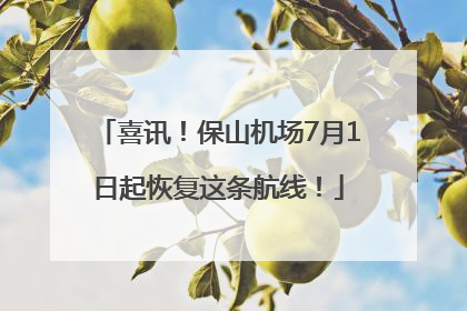 喜讯！保山机场7月1日起恢复这条航线！