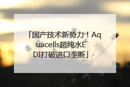 国产技术新势力！Aquacells超纯水EDI打破进口垄断