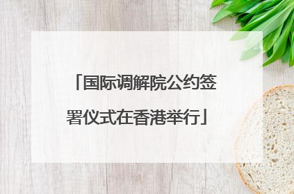 国际调解院公约签署仪式在香港举行