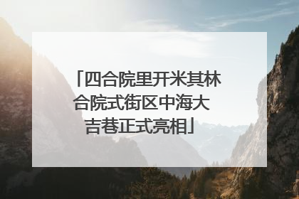 四合院里开米其林 合院式街区中海大吉巷正式亮相