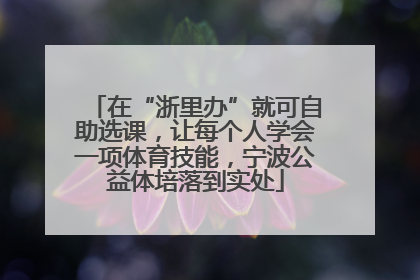 在“浙里办”就可自助选课，让每个人学会一项体育技能，宁波公益体培落到实处