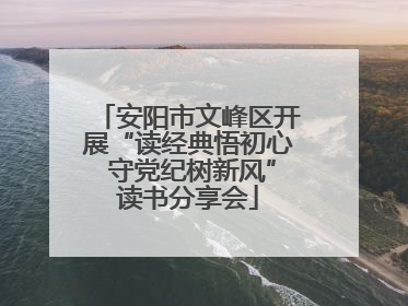 安阳市文峰区开展“读经典悟初心 守党纪树新风”读书分享会