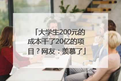 大学生200元的成本干了20亿的项目？网友：羡慕了