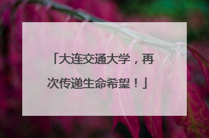 大连交通大学，再次传递生命希望！