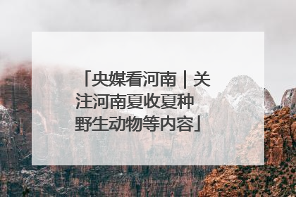 央媒看河南｜关注河南夏收夏种 野生动物等内容
