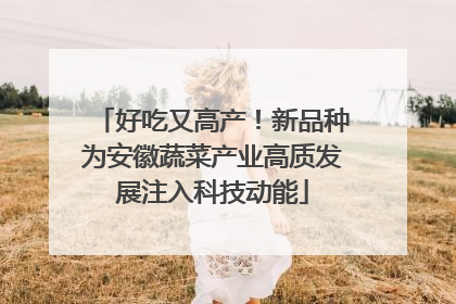 好吃又高产！新品种为安徽蔬菜产业高质发展注入科技动能