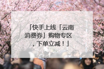 快手上线「云南消费券」购物专区，下单立减！