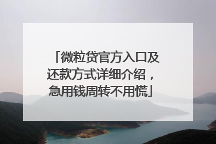 微粒贷官方入口及还款方式详细介绍，急用钱周转不用慌