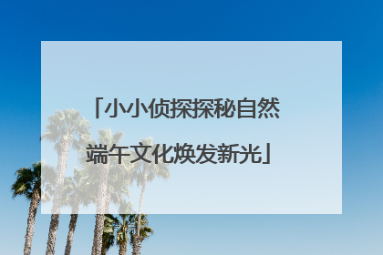 小小侦探探秘自然 端午文化焕发新光