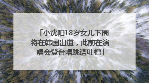 小沈阳18岁女儿下周将在韩国出道，此前在演唱会登台唱跳遭吐槽