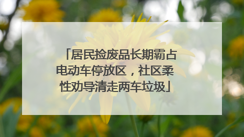 居民捡废品长期霸占电动车停放区，社区柔性劝导清走两车垃圾