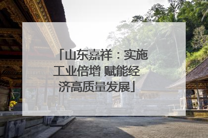 山东嘉祥：实施工业倍增 赋能经济高质量发展
