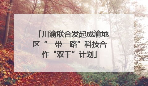 川渝联合发起成渝地区“一带一路”科技合作“双千”计划