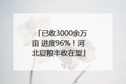 已收3000余万亩 进度96%！河北夏粮丰收在望