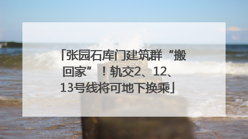 张园石库门建筑群“搬回家”！轨交2、12、13号线将可地下换乘
