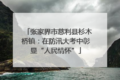 张家界市慈利县杉木桥镇：在防汛大考中彰显“人民情怀”