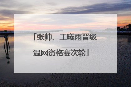 张帅、王曦雨晋级温网资格赛次轮