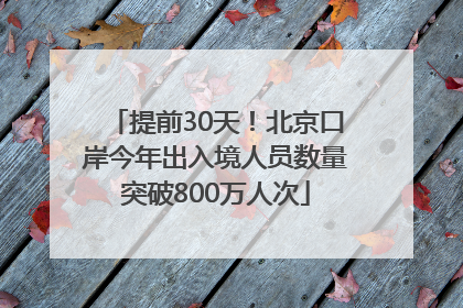 提前30天！北京口岸今年出入境人员数量突破800万人次