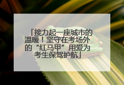 接力起一座城市的温暖！坚守在考场外的“红马甲”用爱为考生保驾护航