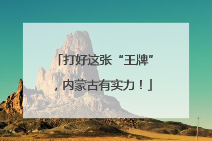 打好这张“王牌”，内蒙古有实力！