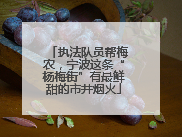 执法队员帮梅农，宁波这条“杨梅街”有最鲜甜的市井烟火