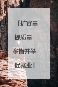 扩容量提质量 多措并举促就业
