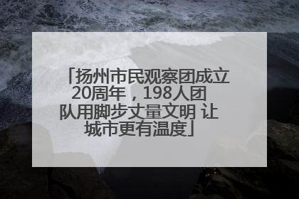 扬州市民观察团成立20周年，198人团队用脚步丈量文明 让城市更有温度