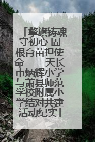 擎旗铸魂守初心 固根育苗担使命——天长市炳辉小学与萧县师范学校附属小学结对共建活动纪实