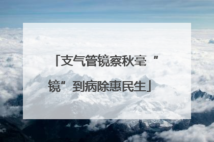 支气管镜察秋毫“镜”到病除惠民生
