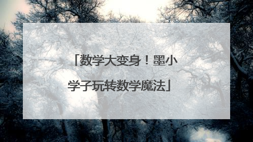 数学大变身！墨小学子玩转数学魔法