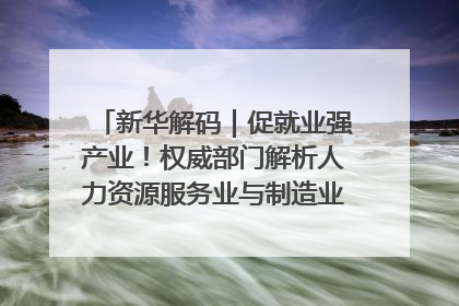 新华解码｜促就业强产业！权威部门解析人力资源服务业与制造业融合发展试点