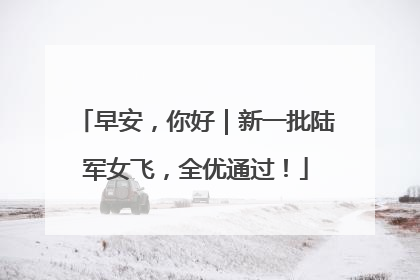 早安，你好｜新一批陆军女飞，全优通过！