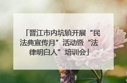 晋江市内坑镇开展“民法典宣传月”活动暨“法律明白人”培训会