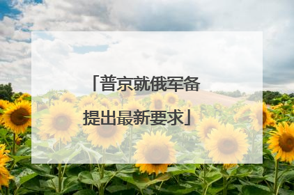 普京就俄军备提出最新要求