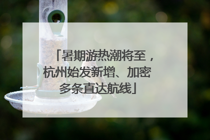 暑期游热潮将至，杭州始发新增、加密多条直达航线
