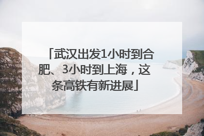 武汉出发1小时到合肥、3小时到上海，这条高铁有新进展