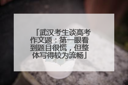 武汉考生谈高考作文题：第一眼看到题目很慌，但整体写得较为流畅