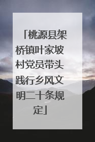 桃源县架桥镇叶家坡村党员带头践行乡风文明二十条规定