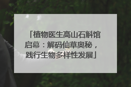 植物医生高山石斛馆启幕：解码仙草奥秘，践行生物多样性发展