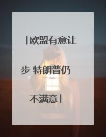 欧盟有意让步 特朗普仍不满意
