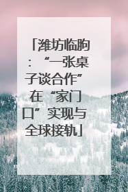 潍坊临朐：“一张桌子谈合作” 在“家门口”实现与全球接轨
