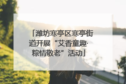 潍坊寒亭区寒亭街道开展“艾香童趣·粽情敬老”活动