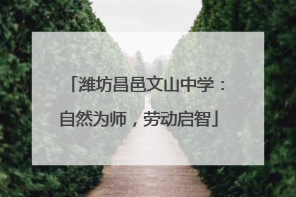 潍坊昌邑文山中学：自然为师，劳动启智